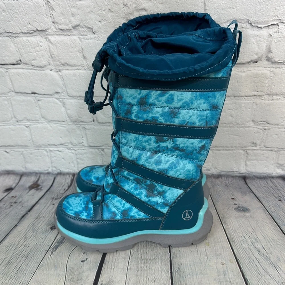 Lands End Kids Snow Boots Rain  Water Proof Blue Tie dye toddler size 1